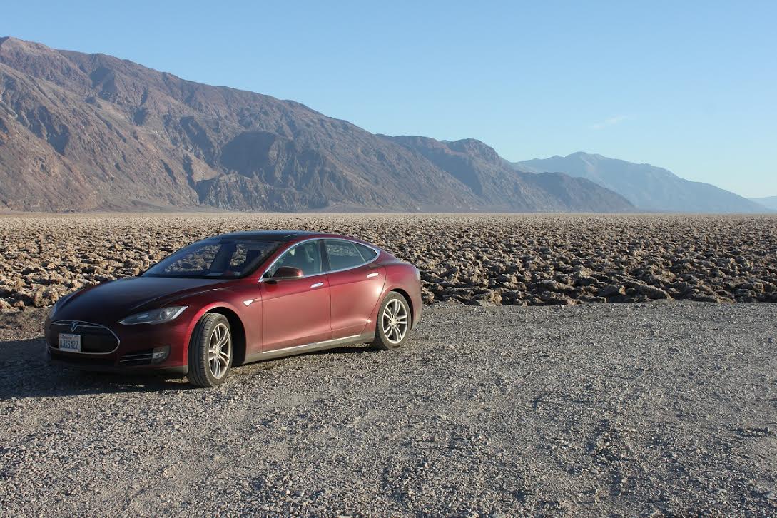 The Model S in Death Valley - Courtesy Chad Schwitters