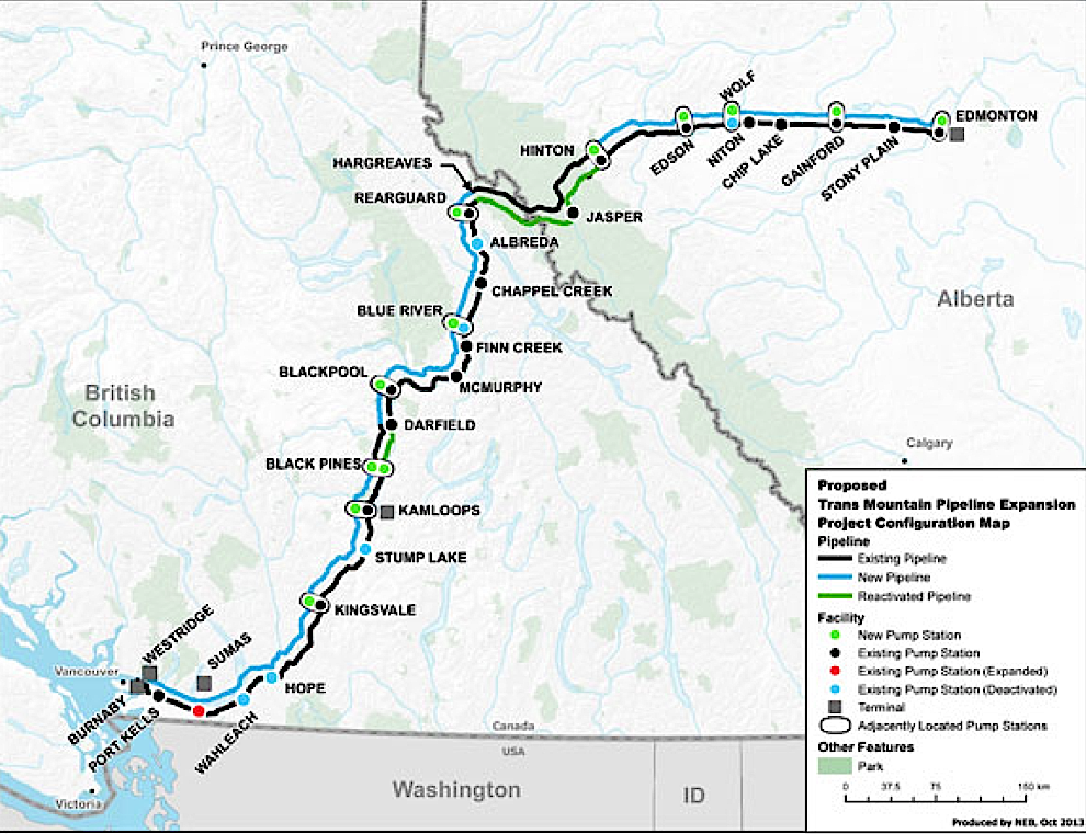 Proposed Trans Mountain Expansion Project Configuration Map - taken from NEB Website