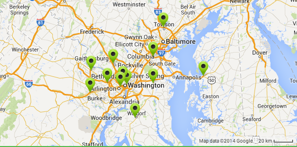 eVgo Charging Stations in the Washington DC area - Courtesy eVgo