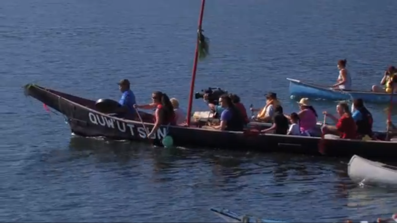 dugout canoe from Quw’utsun (Cowichan) - Images taken from videos made by Bill Warriner of Salt Spring Live