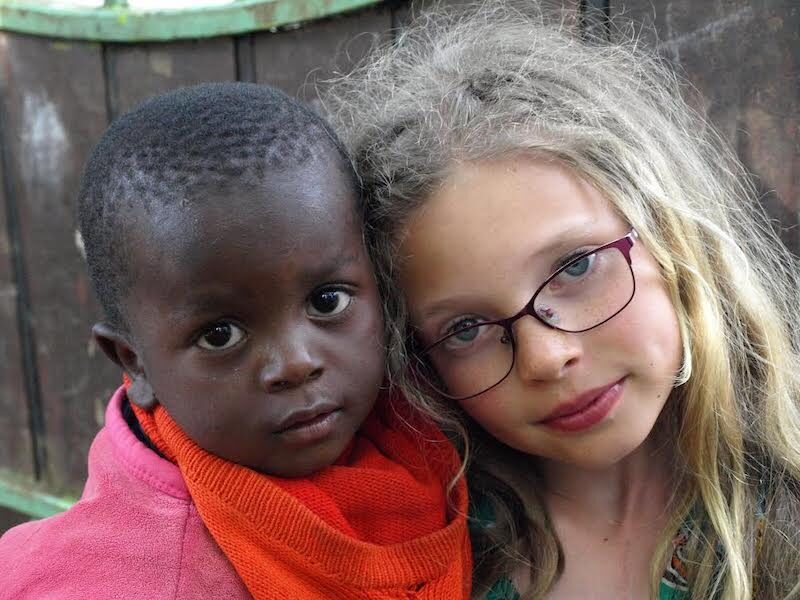 Before returning home from Africa, Savy Hartwick made new friends