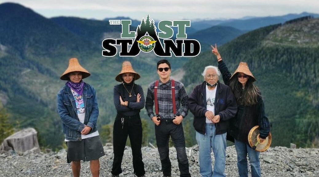 Five first nations people on a bluff