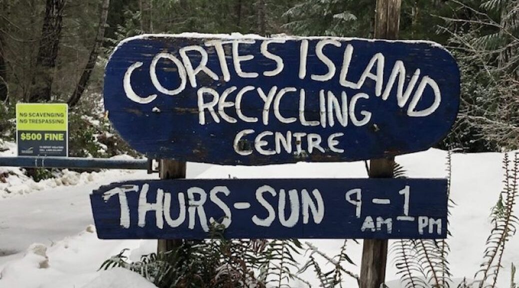 Cortes Island recycling centre sign