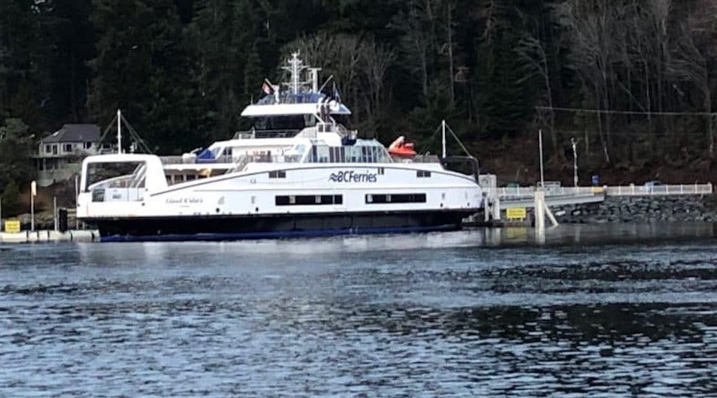 A new BC Ferry sitting at the dock