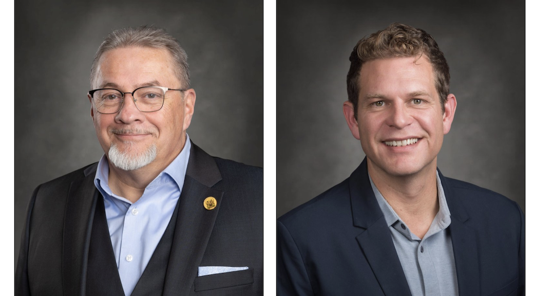 Portrait photos of two men