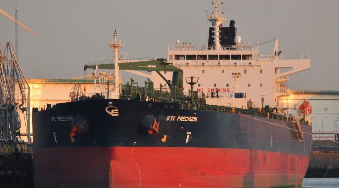 Oil tanker sitting low in the water