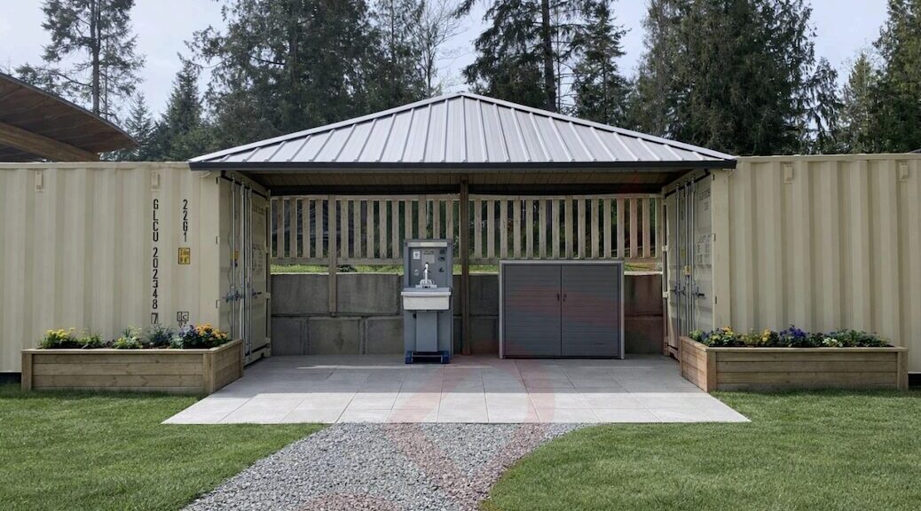 What the roof will look like on the Food Bank Sea Cans
