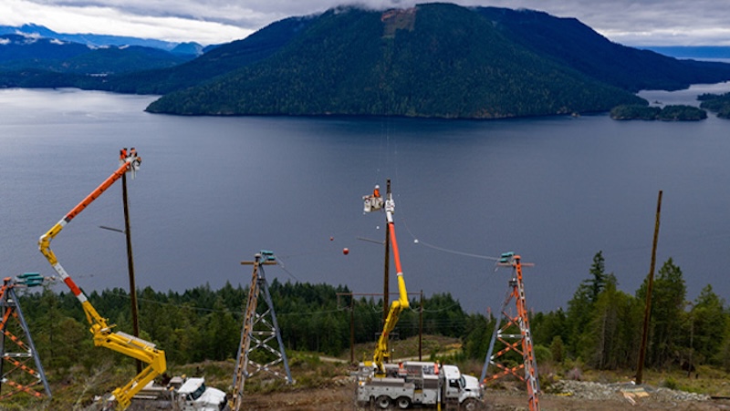BC Hydro crews working at Saltry Bay