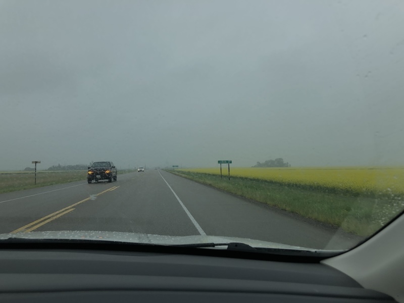 wildfire smoke covering a highway